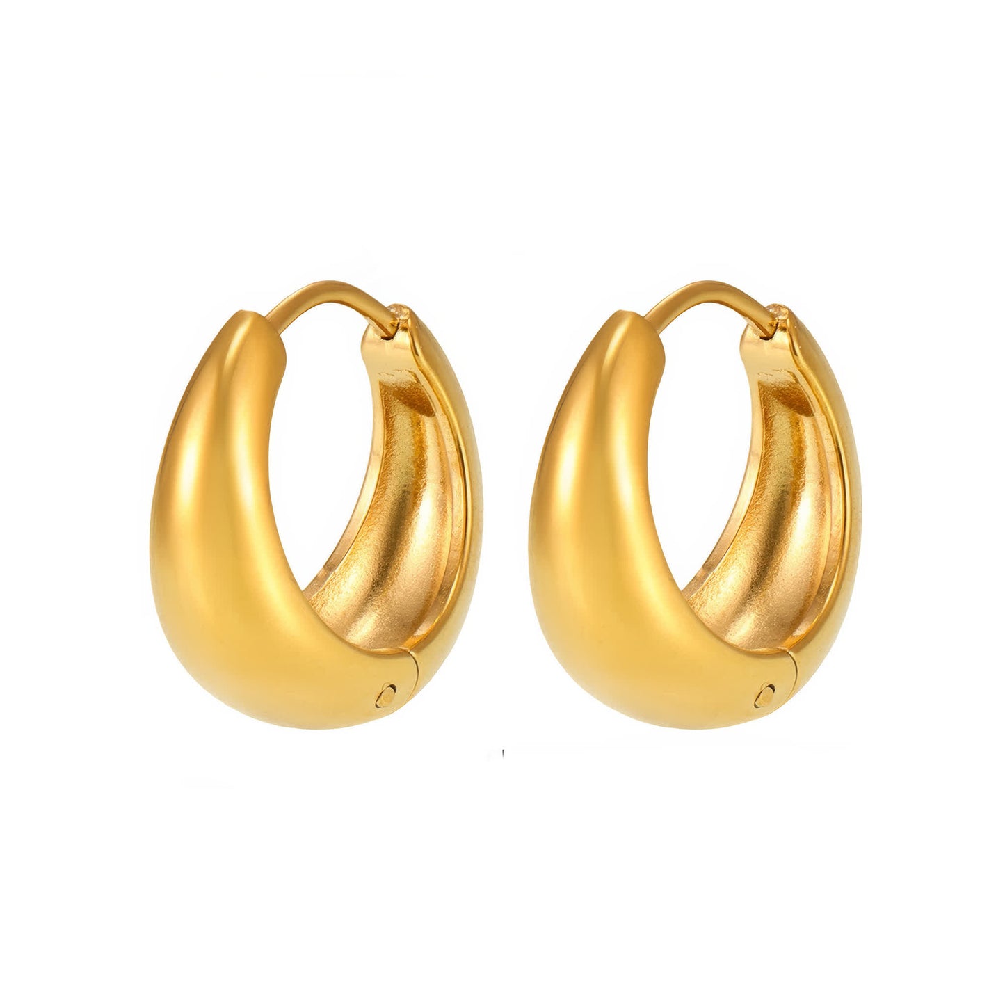 COCO Chunky Huggie Earrings - Gold - Additional View - Ohh Glam