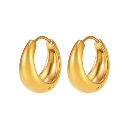 COCO Chunky Huggie Earrings - Gold - Additional View - Ohh Glam