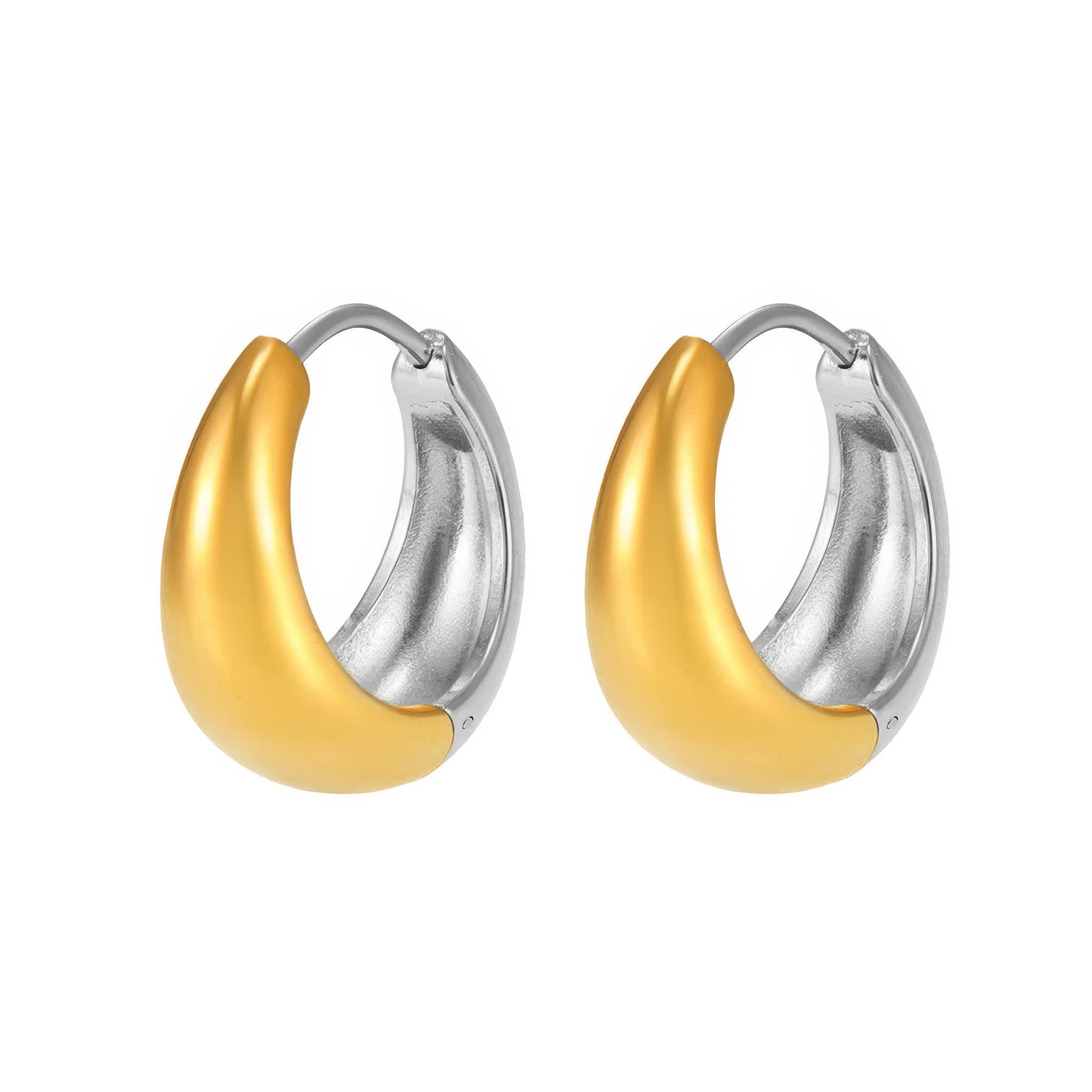 COCO Chunky Huggie Earrings - Gold - Additional View - Ohh Glam