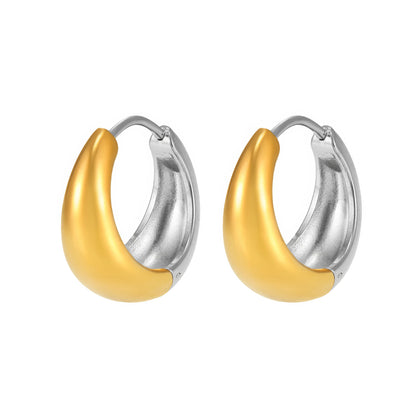 COCO Chunky Huggie Earrings - Gold - Additional View - Ohh Glam