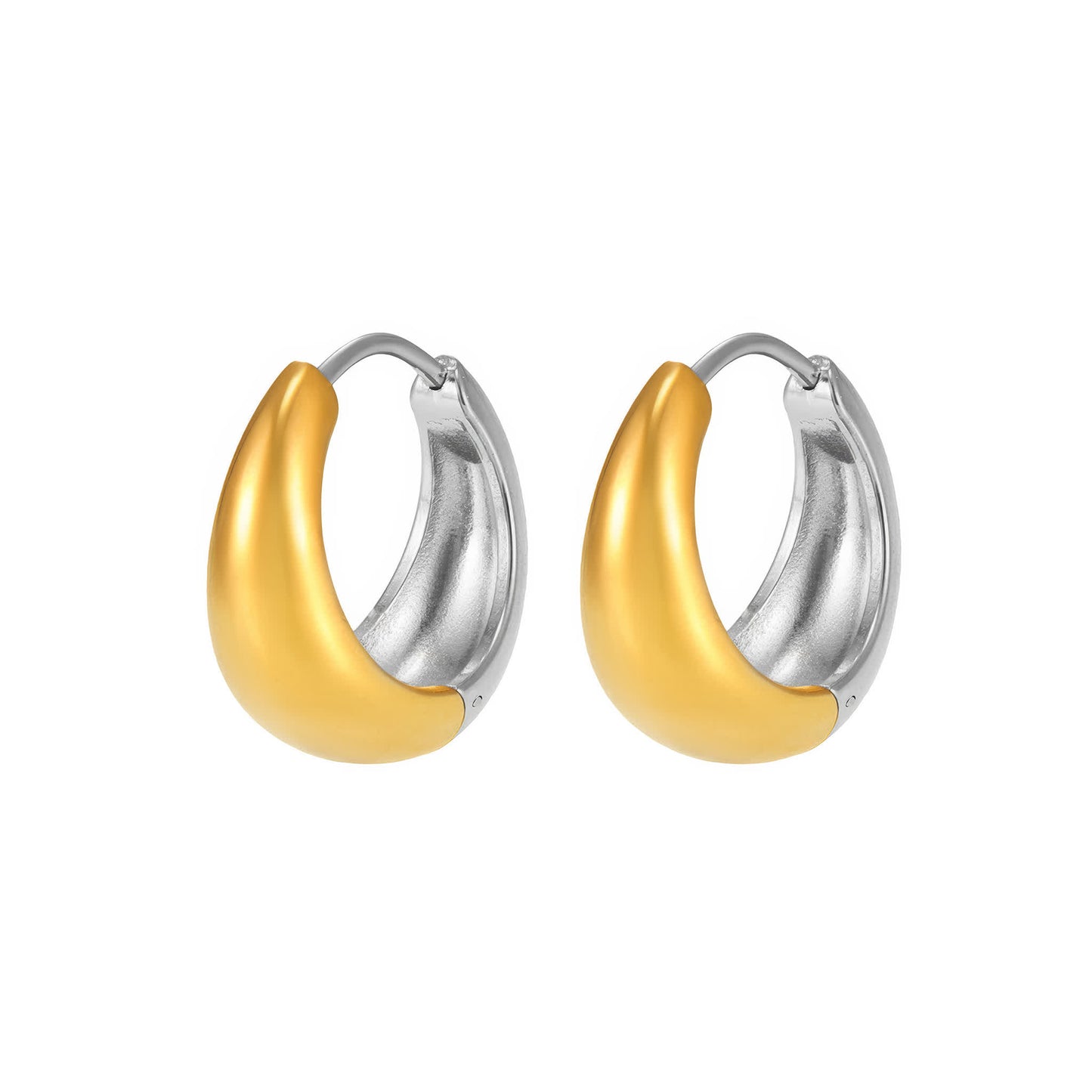 COCO Chunky Huggie Earrings - Gold - Additional View - Ohh Glam
