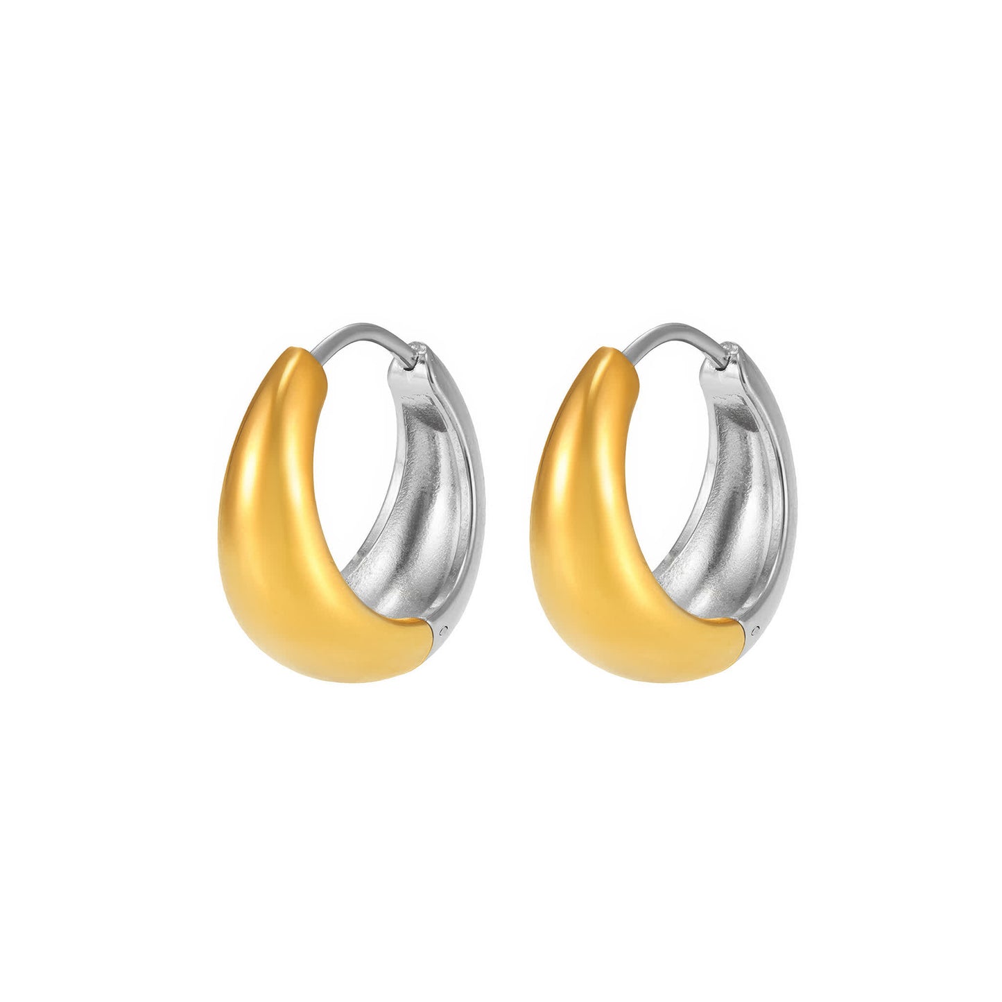 COCO Chunky Huggie Earrings - Gold - Additional View - Ohh Glam