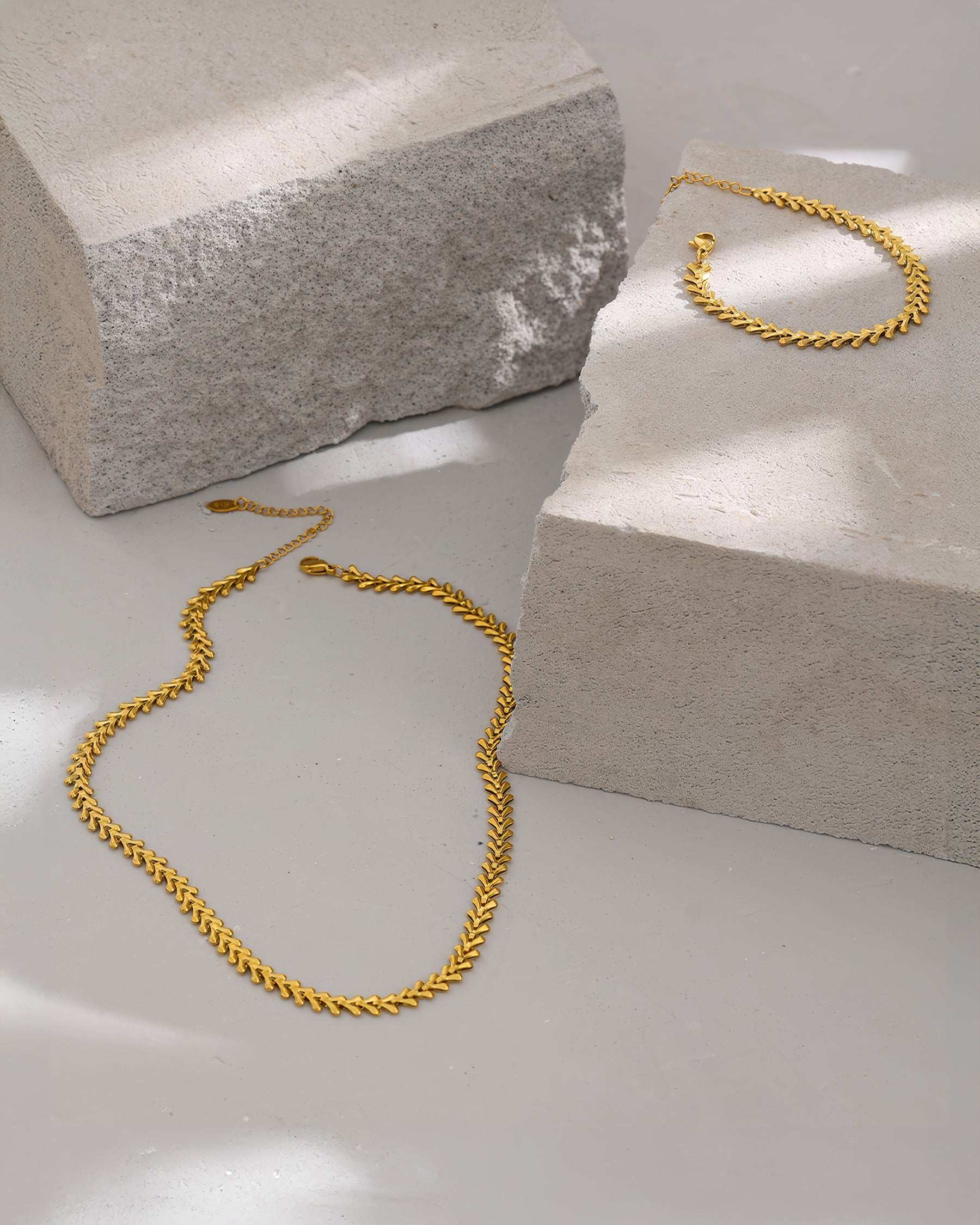 LAUREL Leaf Chain Bracelet - Gold - Additional View - Ohh Glam