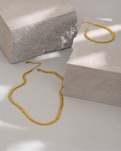 LAUREL Leaf Chain Bracelet - Gold - Additional View - Ohh Glam