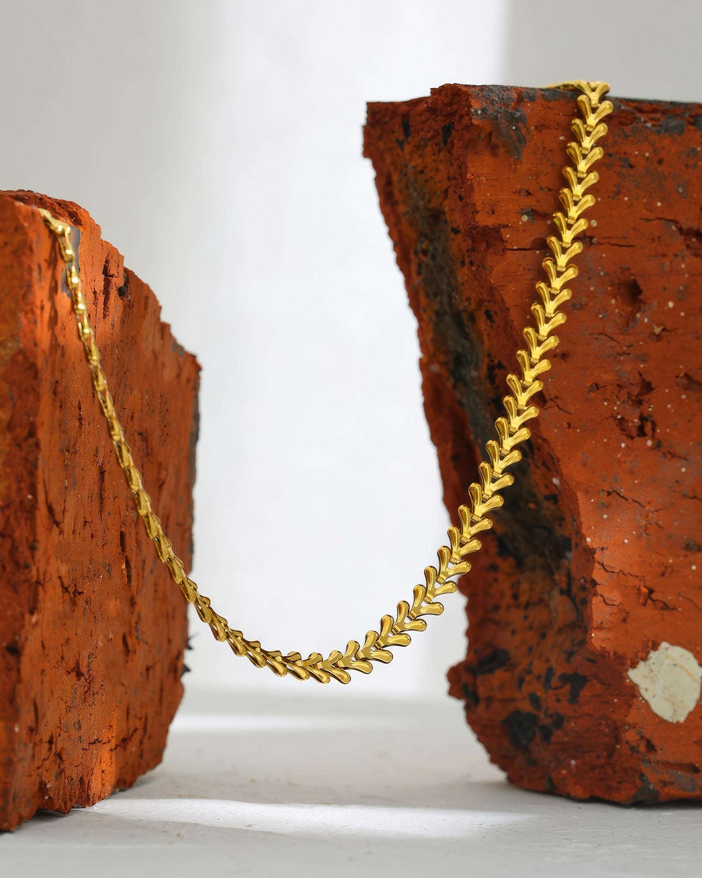 LAUREL Leaf Chain Necklace - Gold - Additional View - Ohh Glam