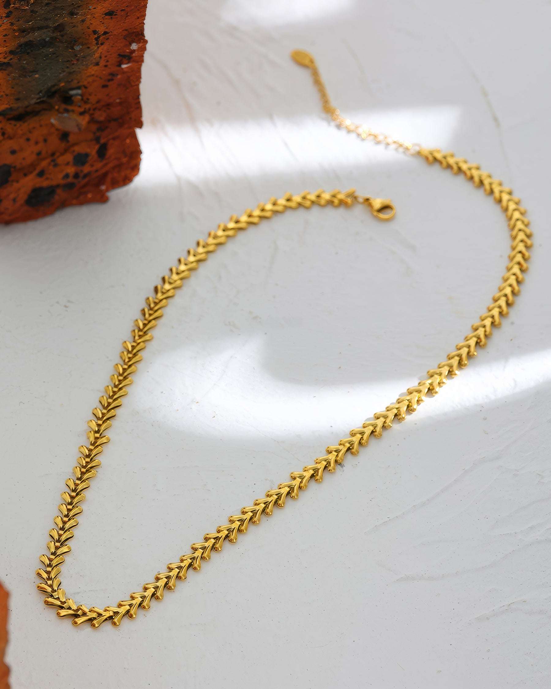 LAUREL Leaf Chain Necklace - Gold - Additional View - Ohh Glam
