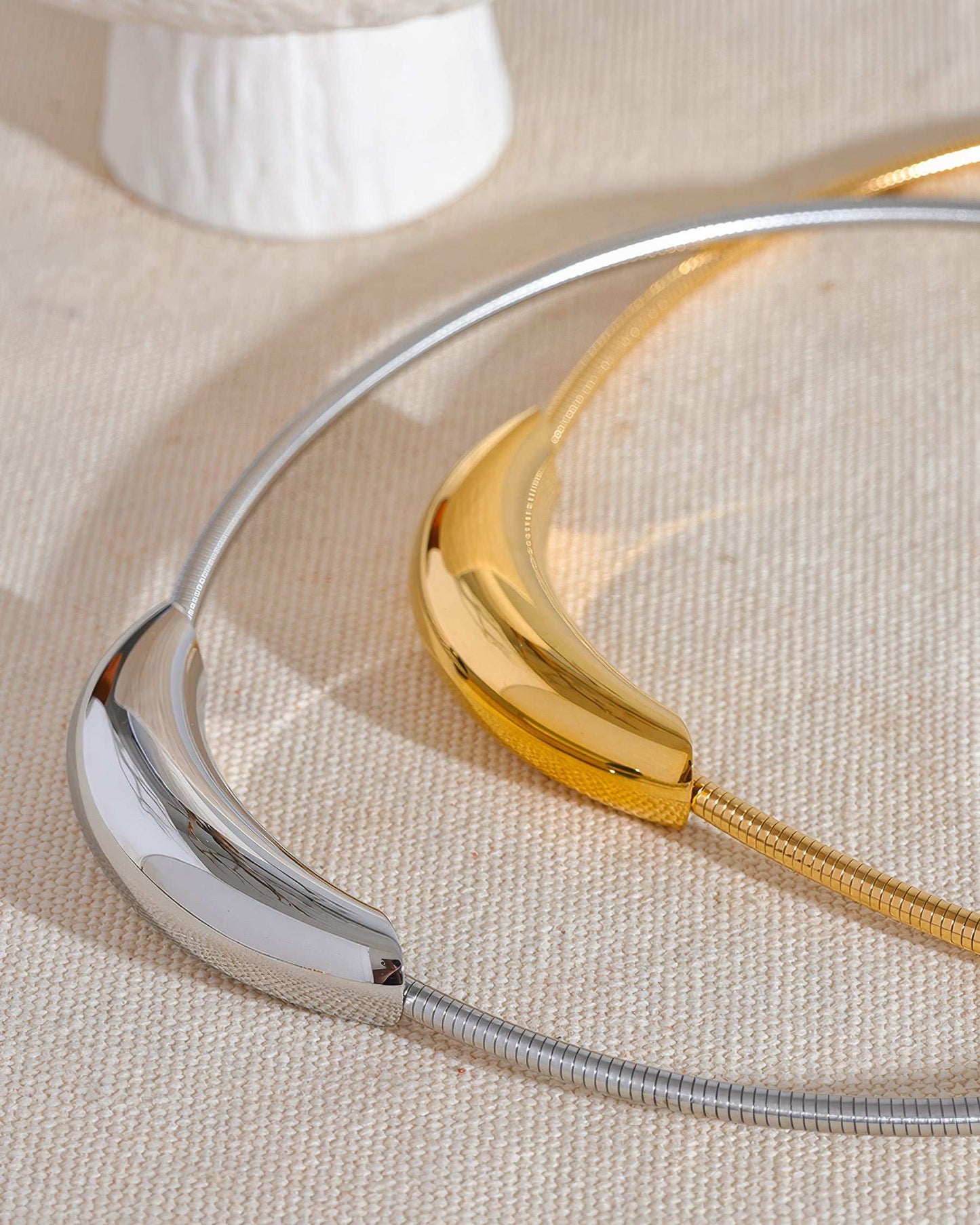 CRESCENT Statement Choker - Gold - Back View - Ohh Glam