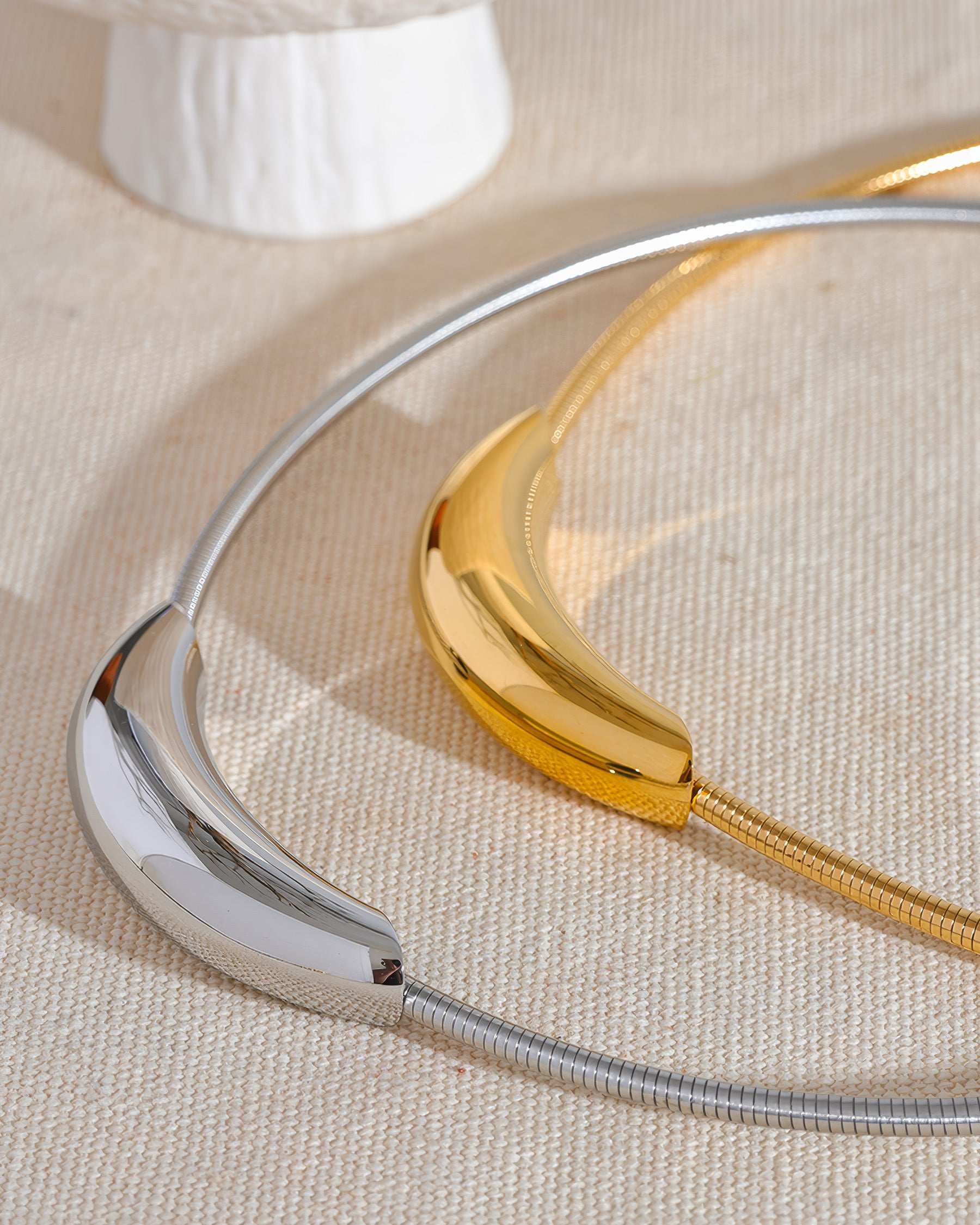 CRESCENT Statement Choker - Gold - Back View - Ohh Glam