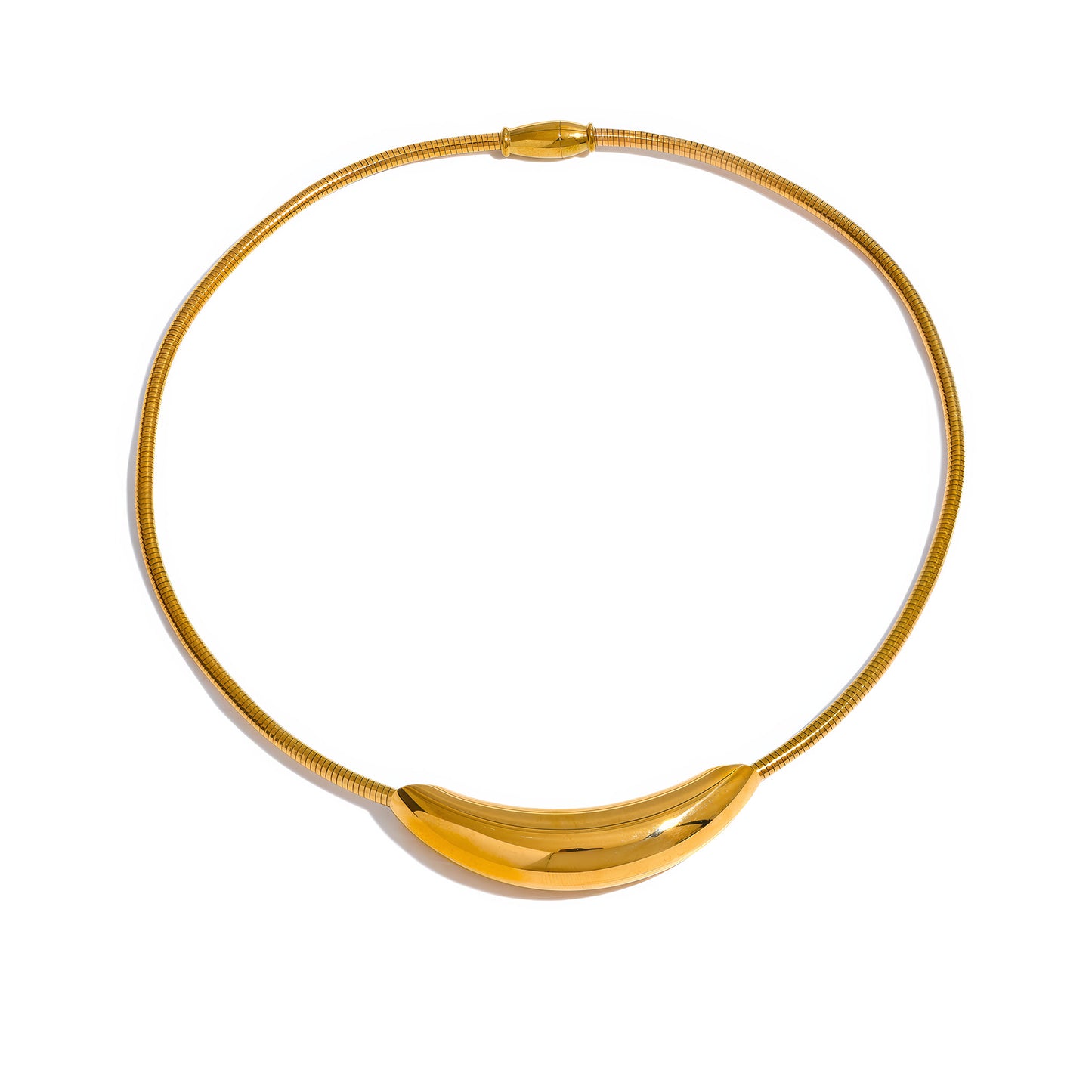 CRESCENT Statement Choker - Gold - Front View - Ohh Glam