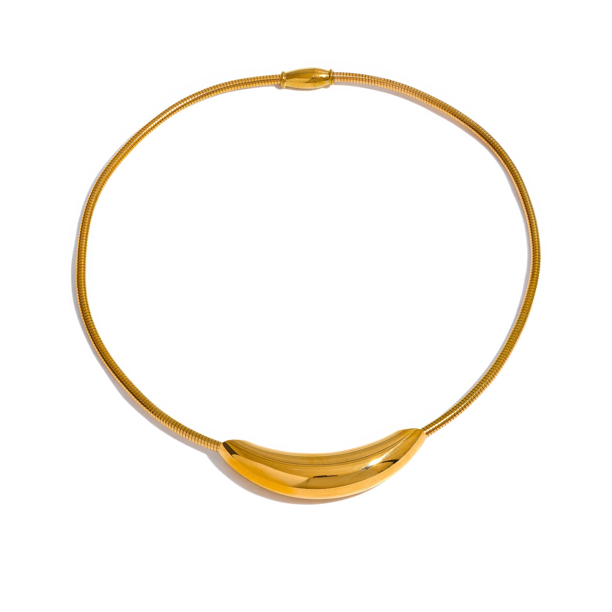 CRESCENT Statement Choker - Gold - Front View - Ohh Glam