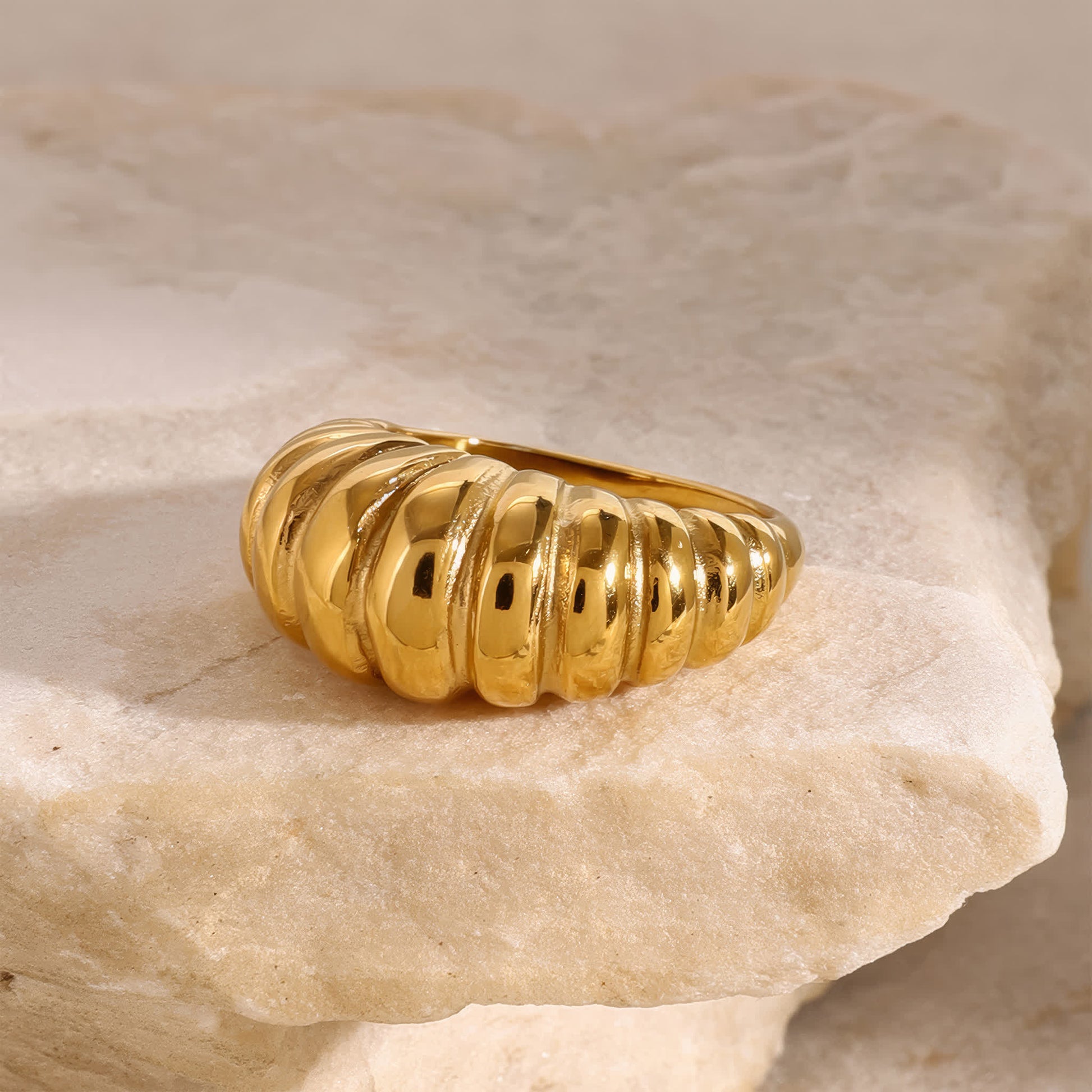 CROISSANT Dome Ring - Gold - Additional View - Ohh Glam
