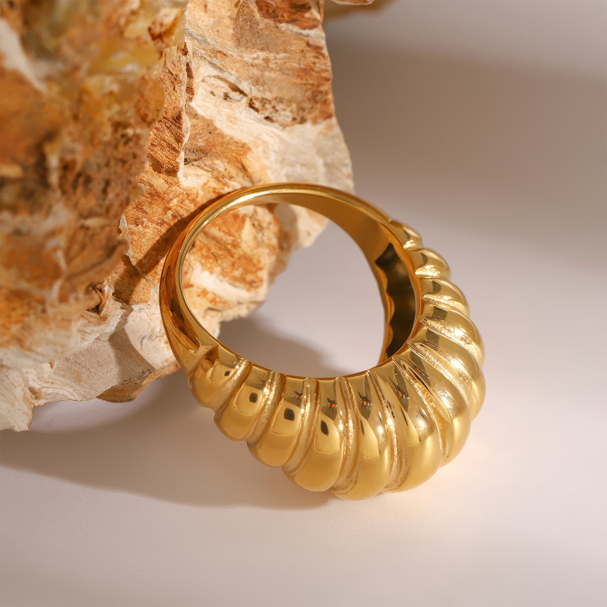 CROISSANT Dome Ring - Gold - Additional View - Ohh Glam