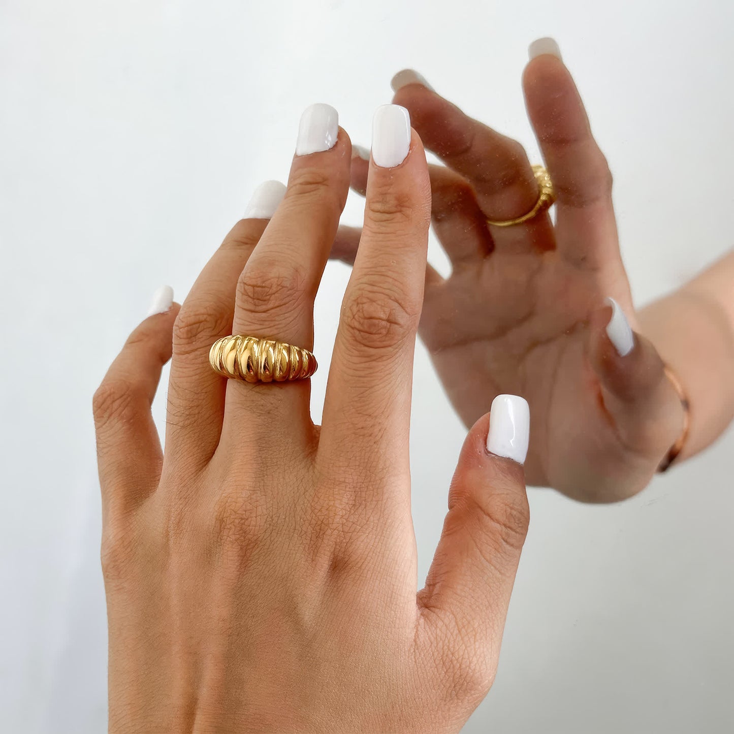 CROISSANT Dome Ring - Gold - Additional View - Ohh Glam