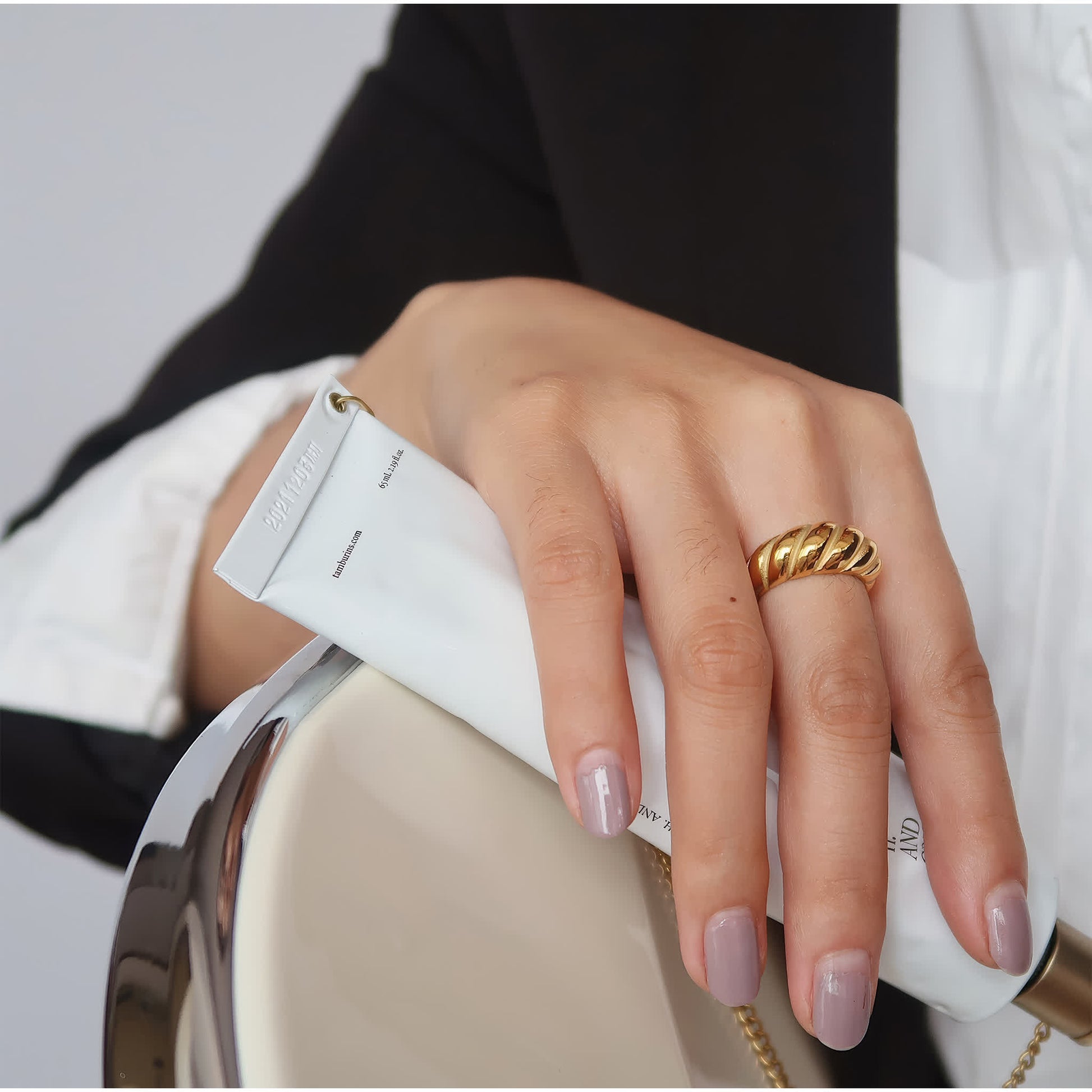CROISSANT Dome Ring - Gold - Additional View - Ohh Glam
