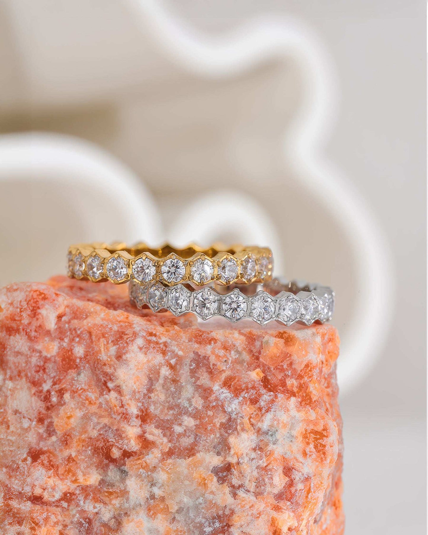 CROWN Crystal Eternity Ring - Gold - Additional View - Ohh Glam