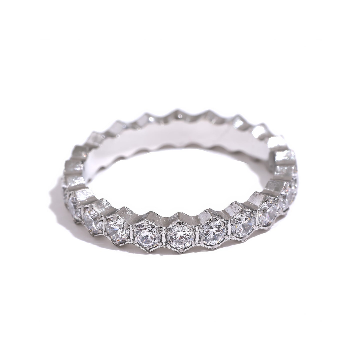 CROWN Crystal Eternity Ring - Gold - Additional View - Ohh Glam