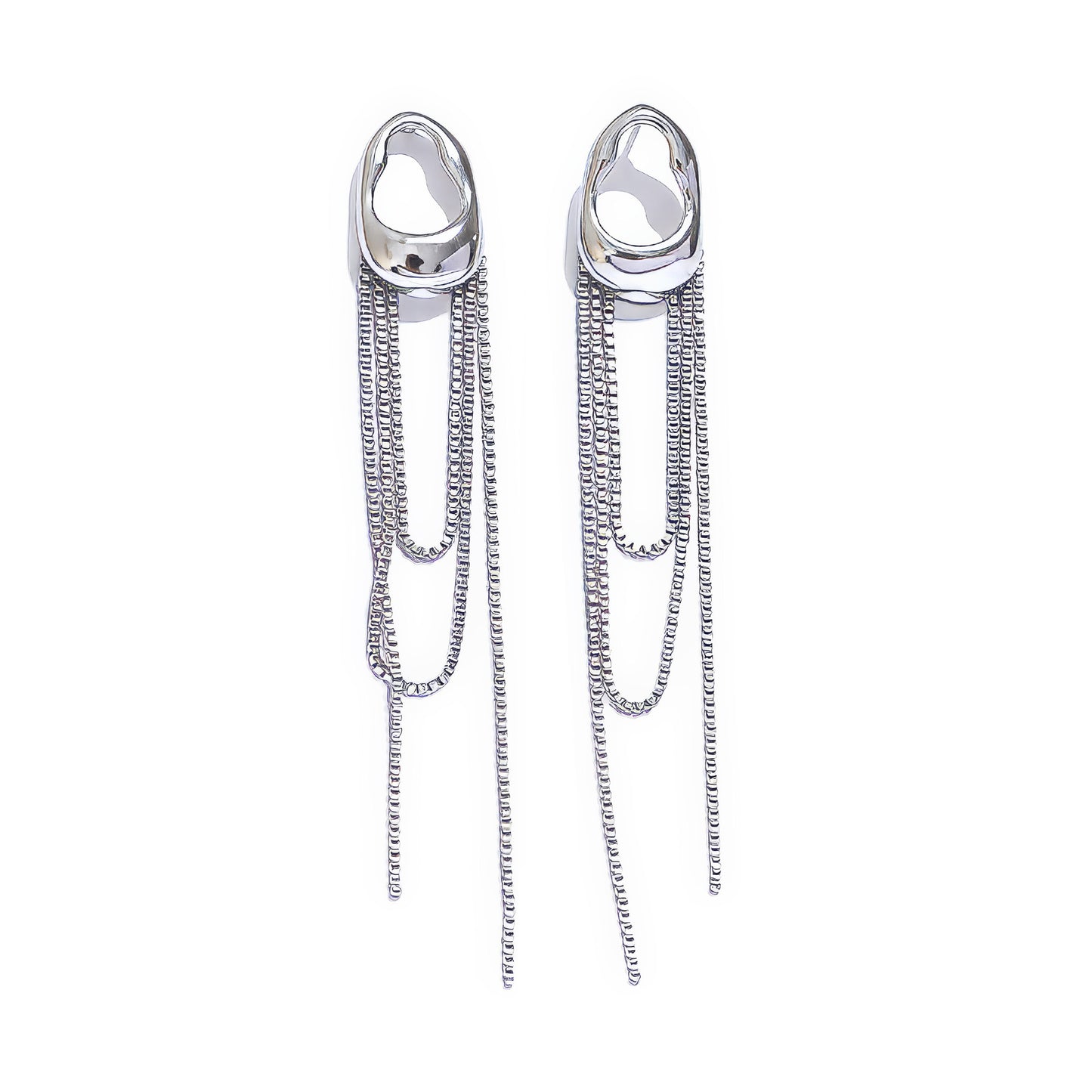 Cascade Chain Drop Earrings - Gold - Additional View - Ohh Glam