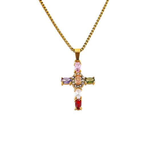 CELESTIAL Prism Cross Necklace - Ohh Glam