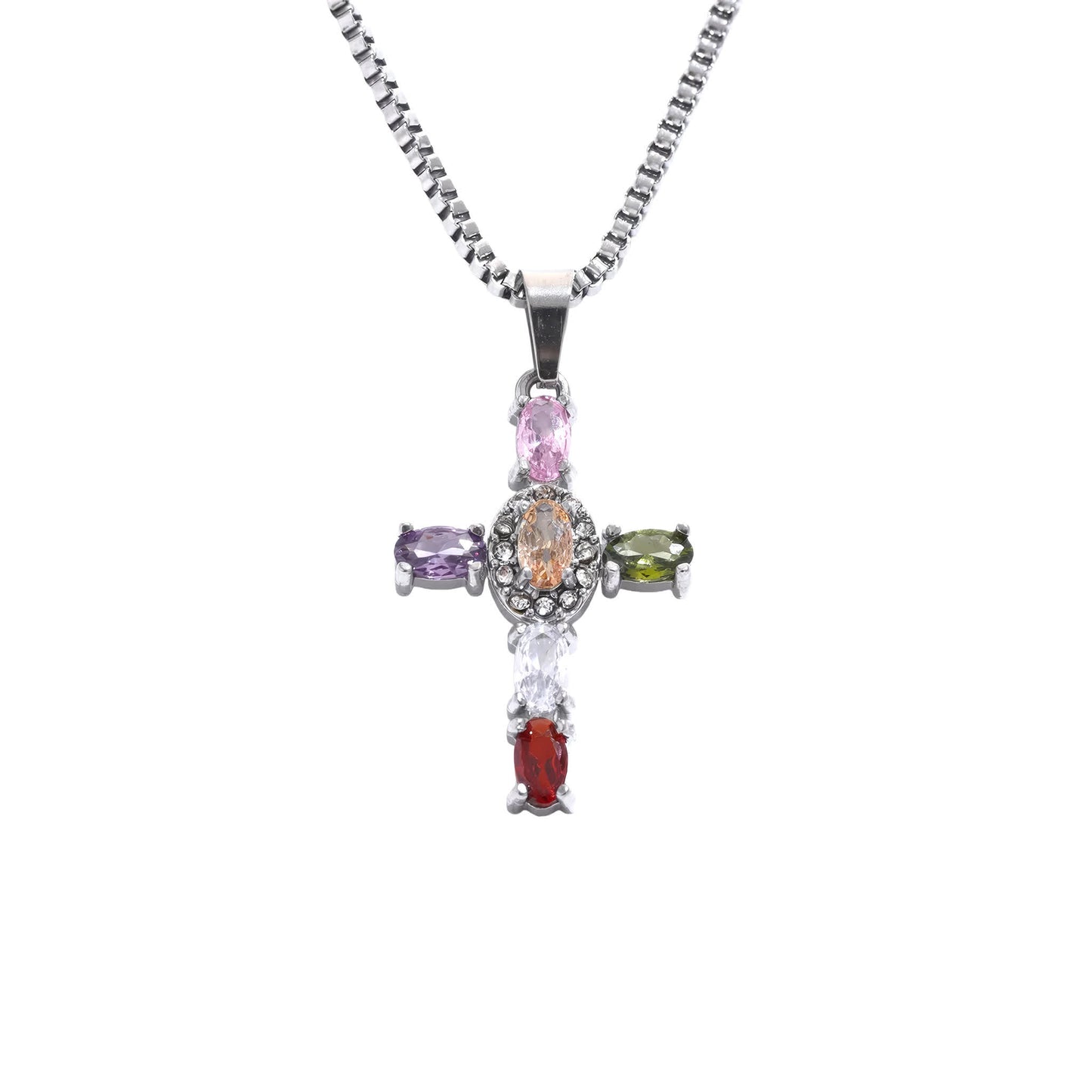 CELESTIAL Prism Cross Necklace - Gold - Additional View - Ohh Glam