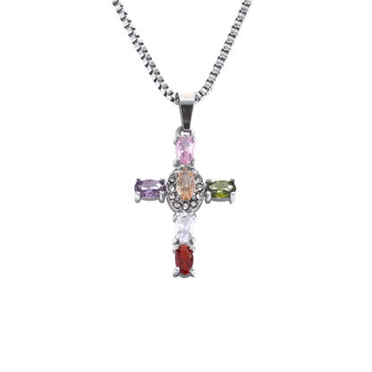 CELESTIAL Prism Cross Necklace - Gold - Additional View - Ohh Glam
