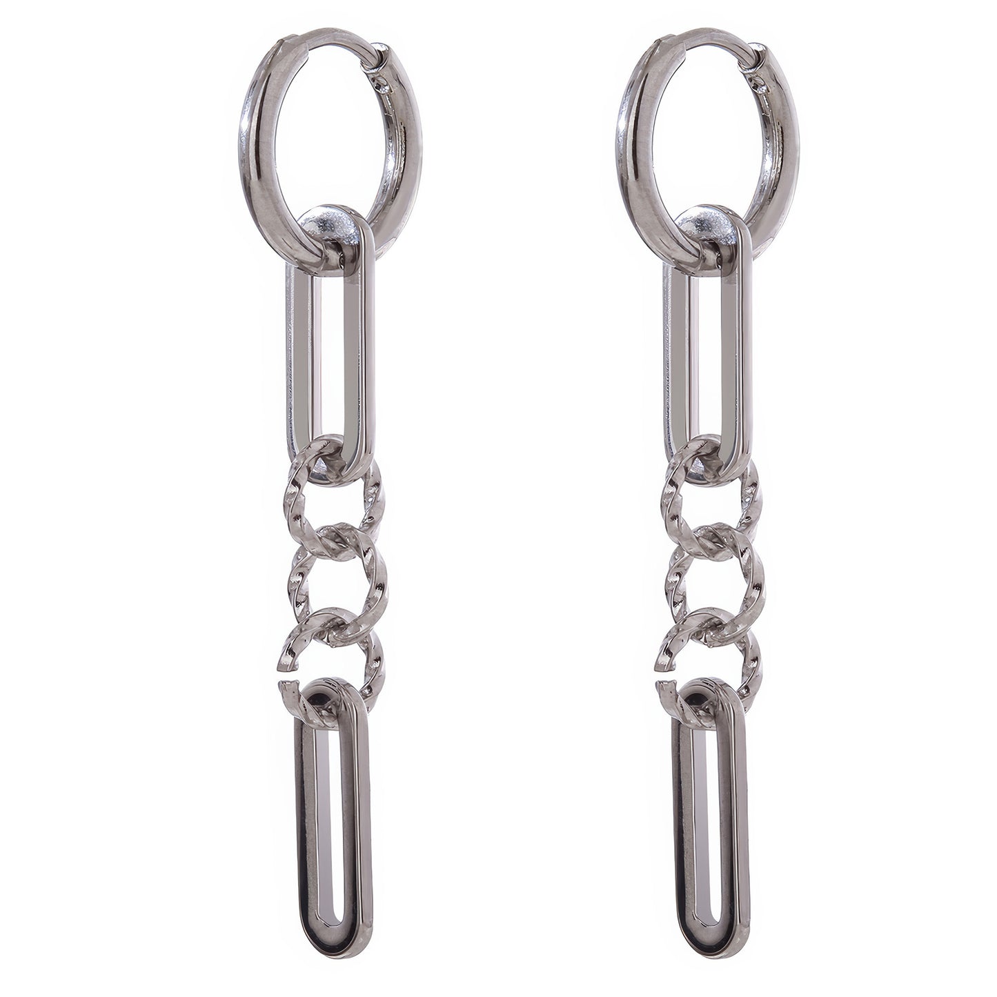 Chain Link Drop Earrings - Gold - Additional View - Ohh Glam