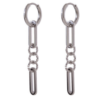 Chain Link Drop Earrings - Gold - Additional View - Ohh Glam