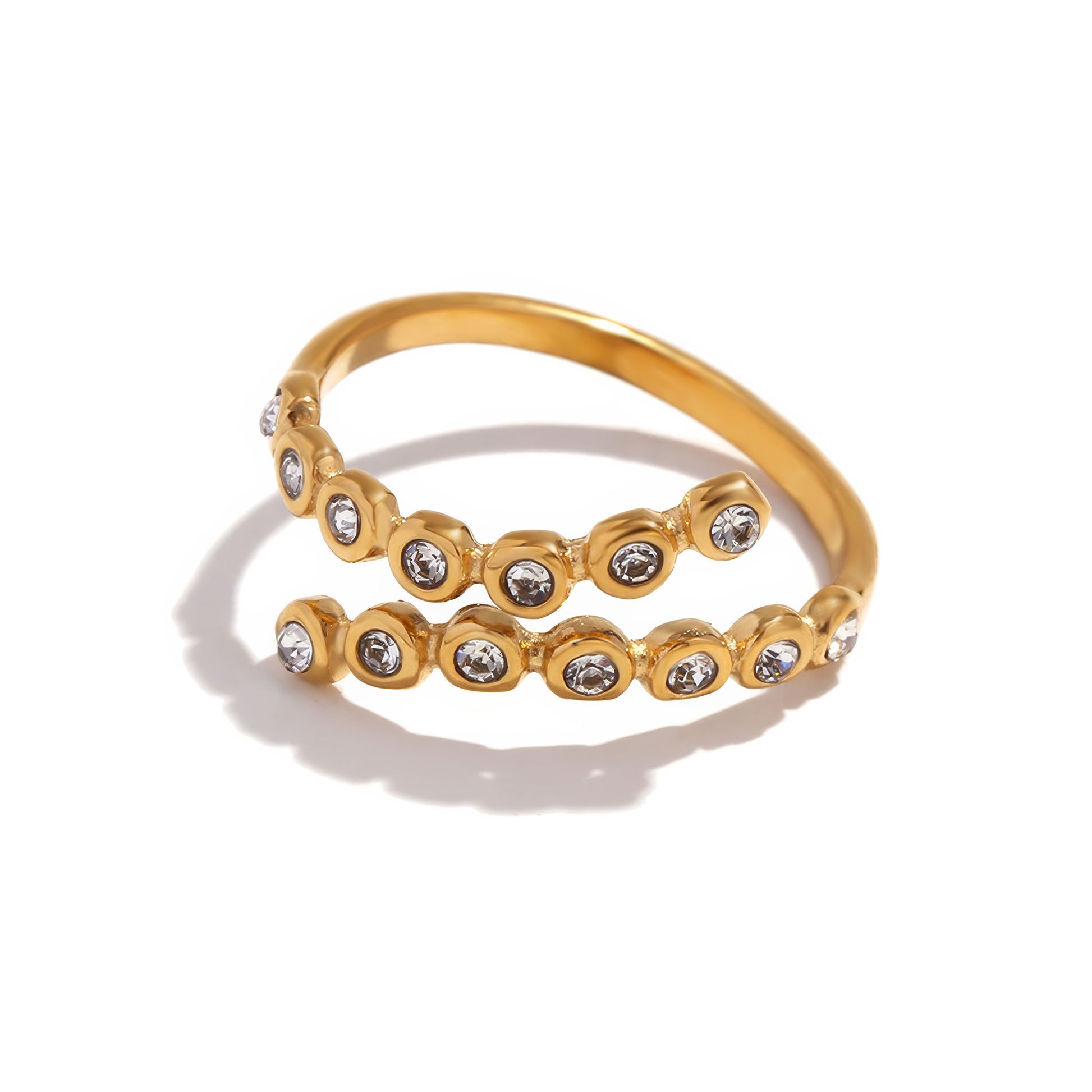 Crossing Paths Ring - Gold - Front View - Ohh Glam