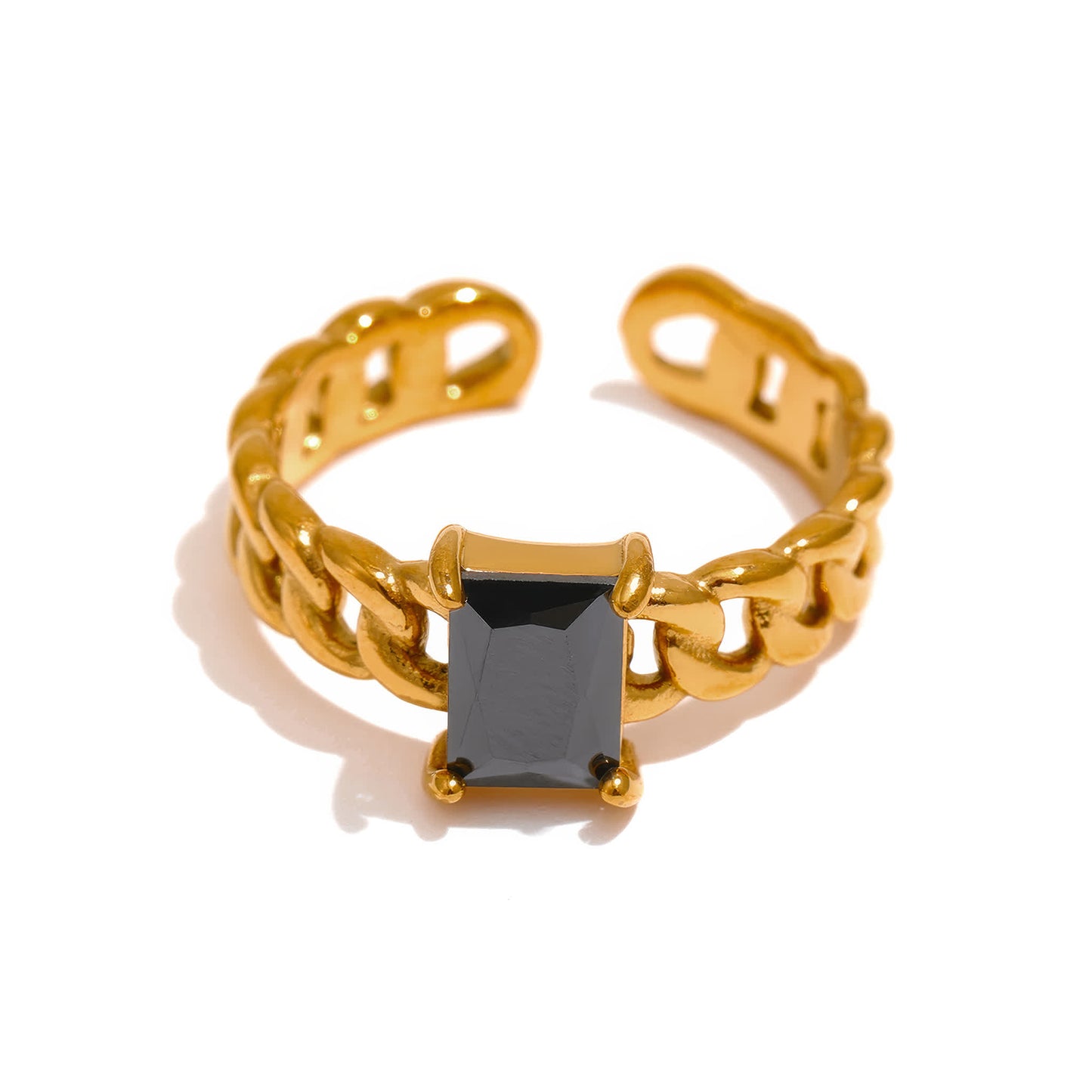 Crystal Chain Ring - Gold - Additional View - Ohh Glam