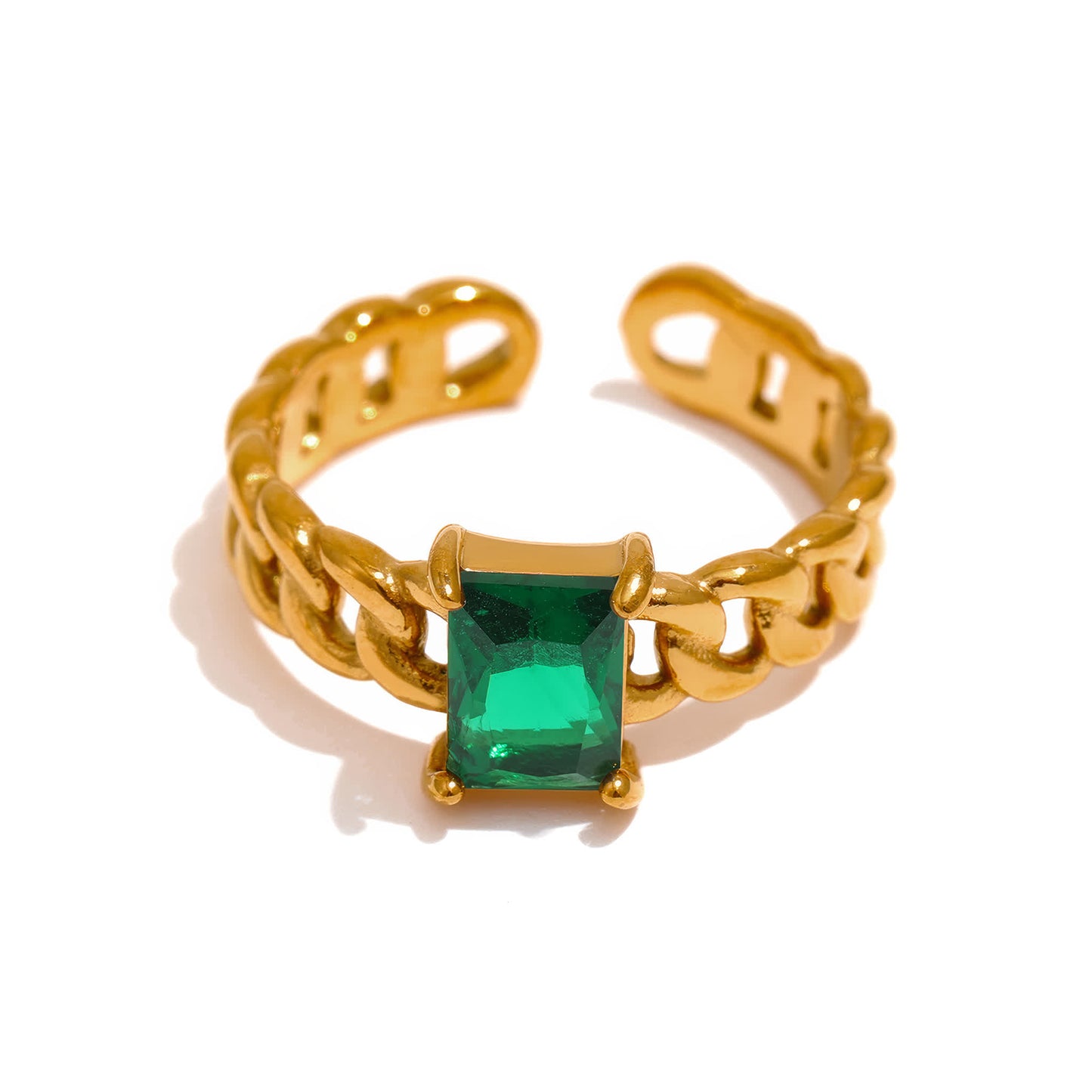 Crystal Chain Ring - Gold - Additional View - Ohh Glam