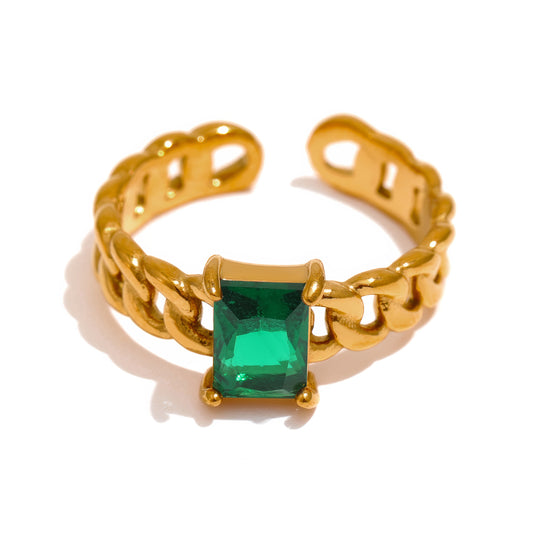 Crystal Chain Ring - Ohh Glam