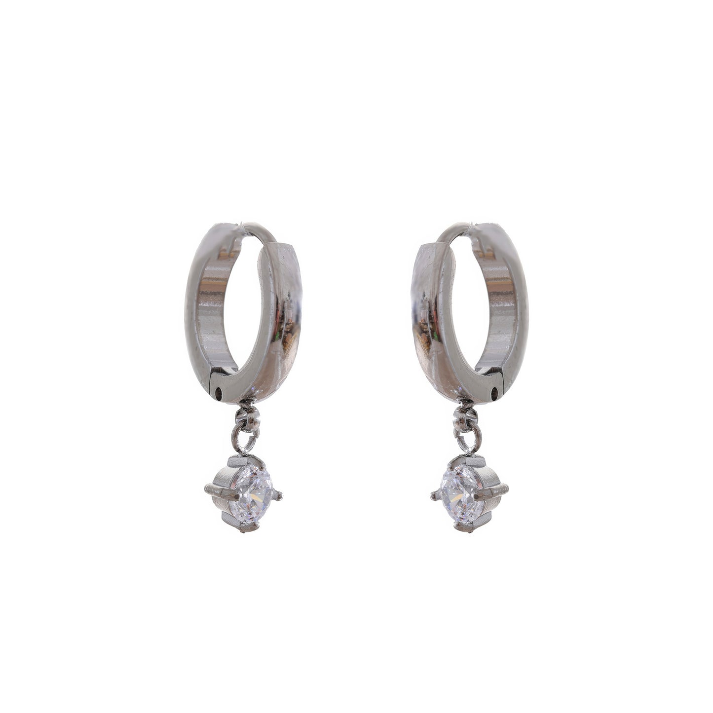 Crystal Drop Huggie Earrings - Gold - Additional View - Ohh Glam