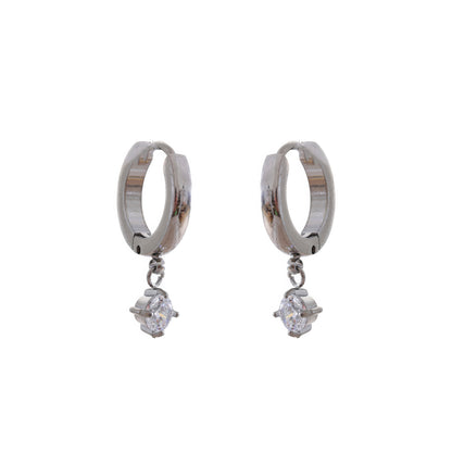 Crystal Drop Huggie Earrings - Gold - Additional View - Ohh Glam