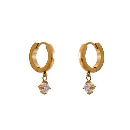 Crystal Drop Huggie Earrings - Ohh Glam