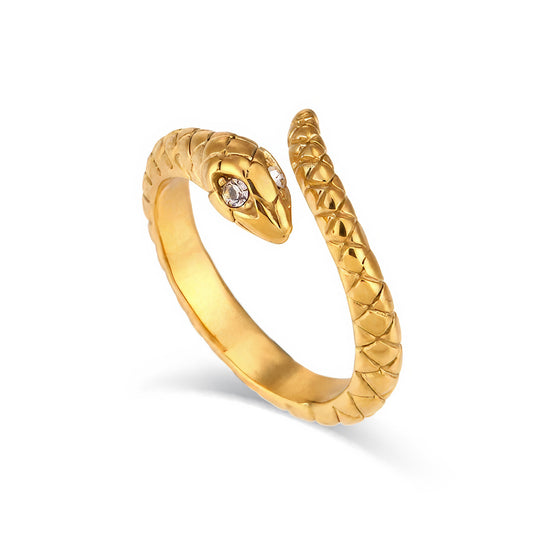Crystal Eye Snake Ring - Ohh Glam