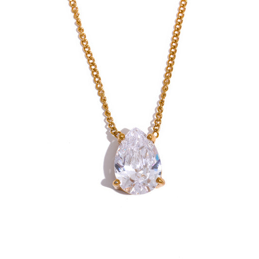 Crystalline Teardrop Necklace - Ohh Glam