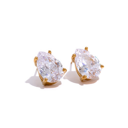 Crystalline Teardrop Studs - Ohh Glam