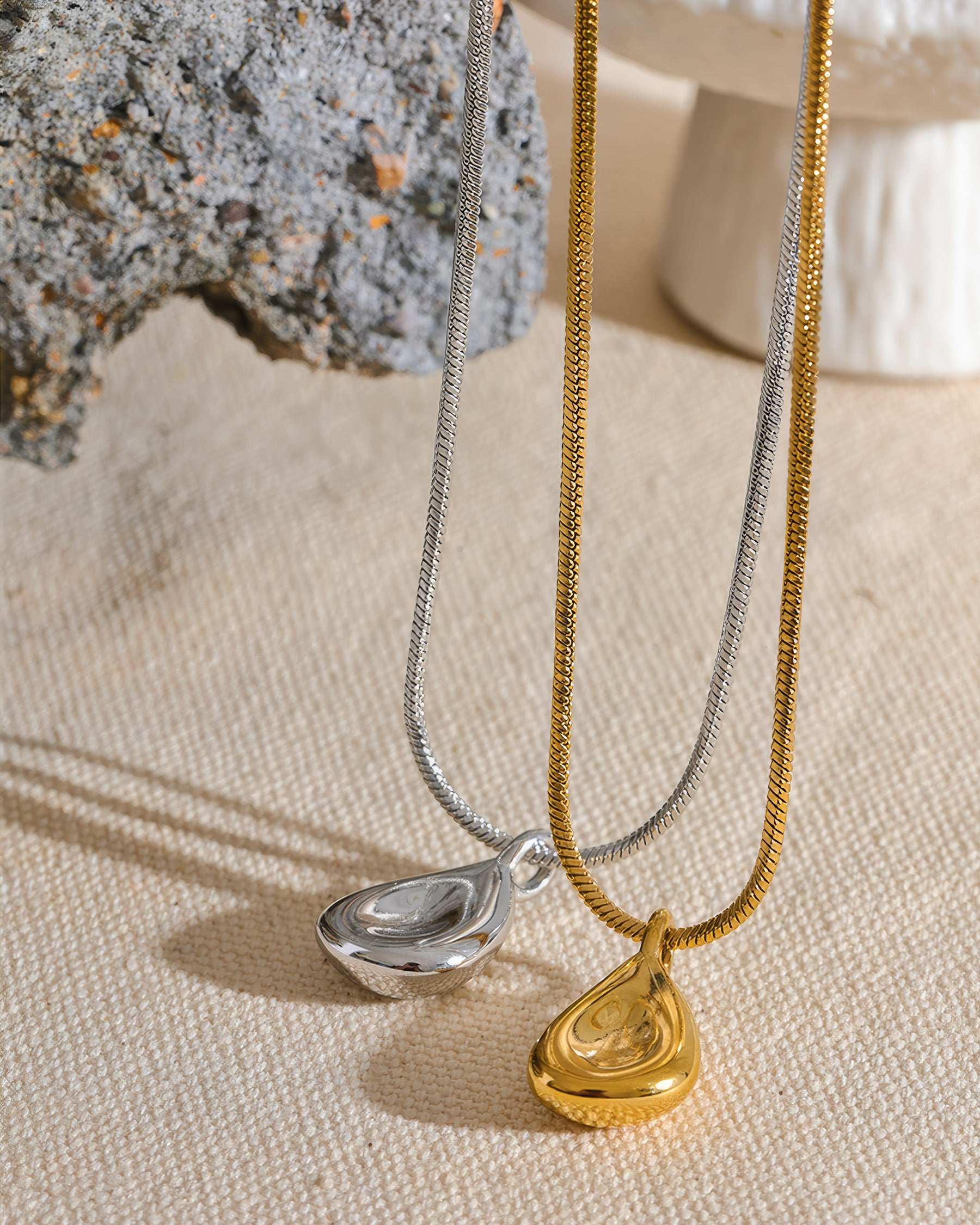 DROPLET Modern Pendant Necklace - Gold - Additional View - Ohh Glam