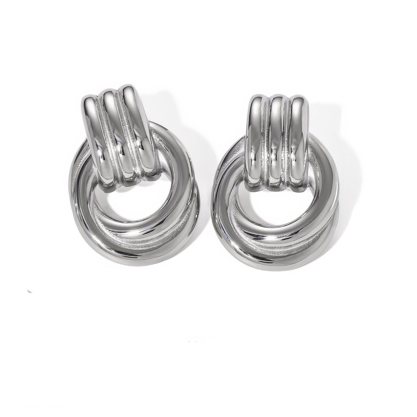 ECLIPSE Spiral Statement Earrings - Gold - Additional View - Ohh Glam