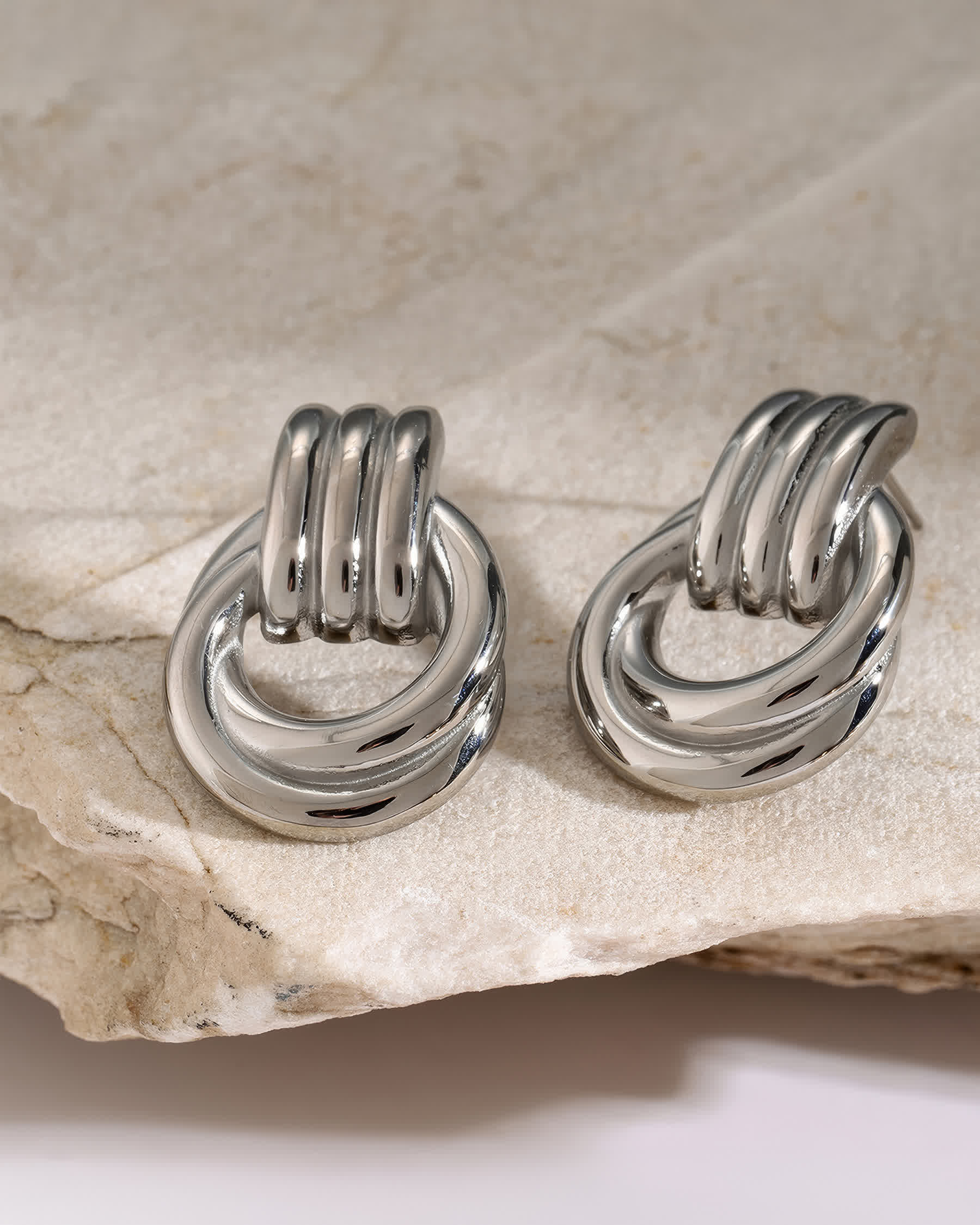 ECLIPSE Spiral Statement Earrings - Gold - Additional View - Ohh Glam