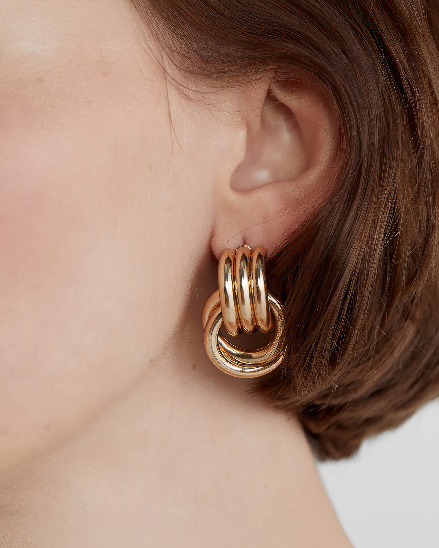 ECLIPSE Spiral Statement Earrings - Gold - Detail View - Ohh Glam
