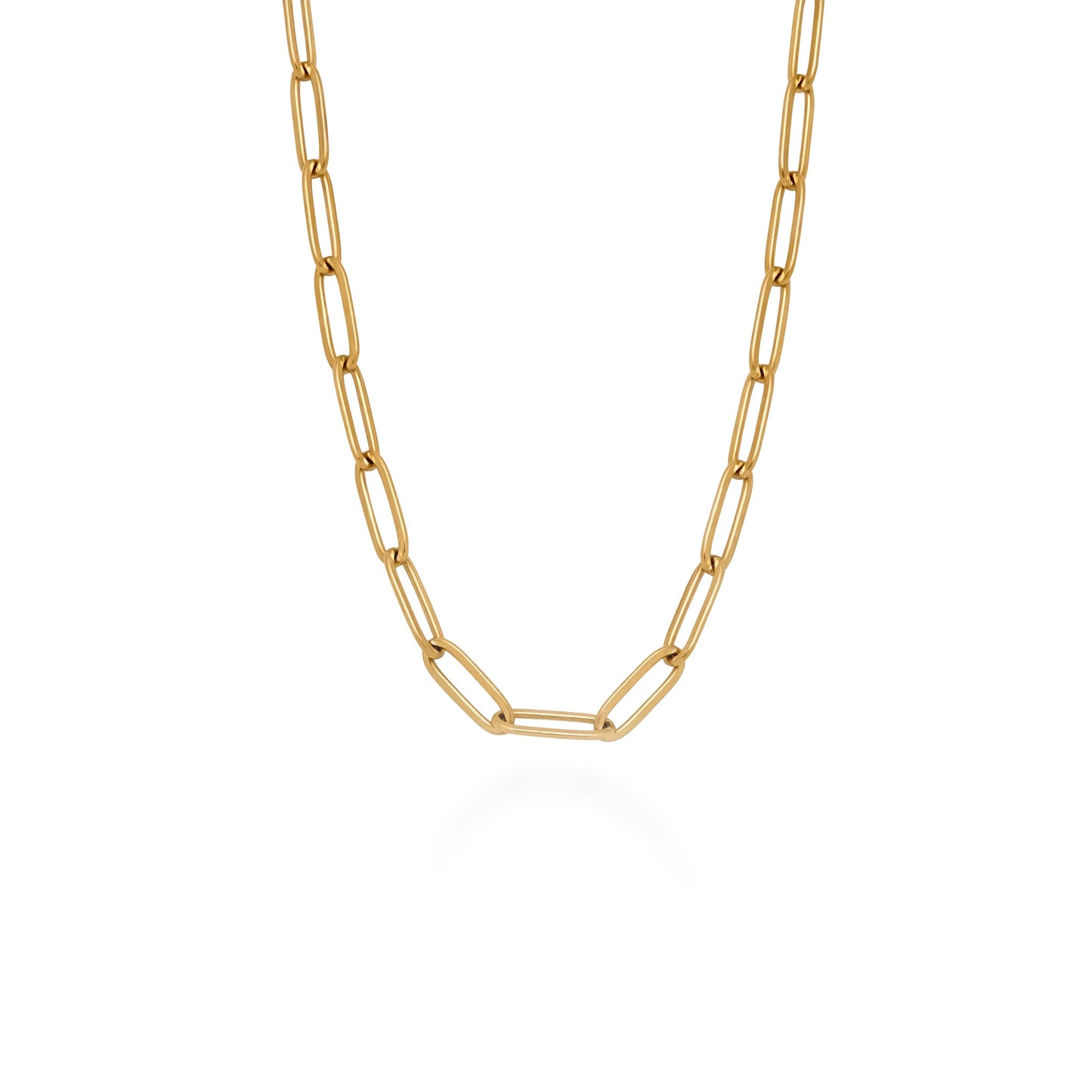 EMMA Paperclip Chain Necklace - Gold - Front View - Ohh Glam