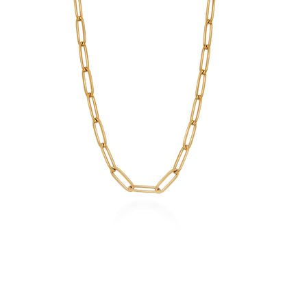 EMMA Paperclip Chain Necklace - Gold - Front View - Ohh Glam