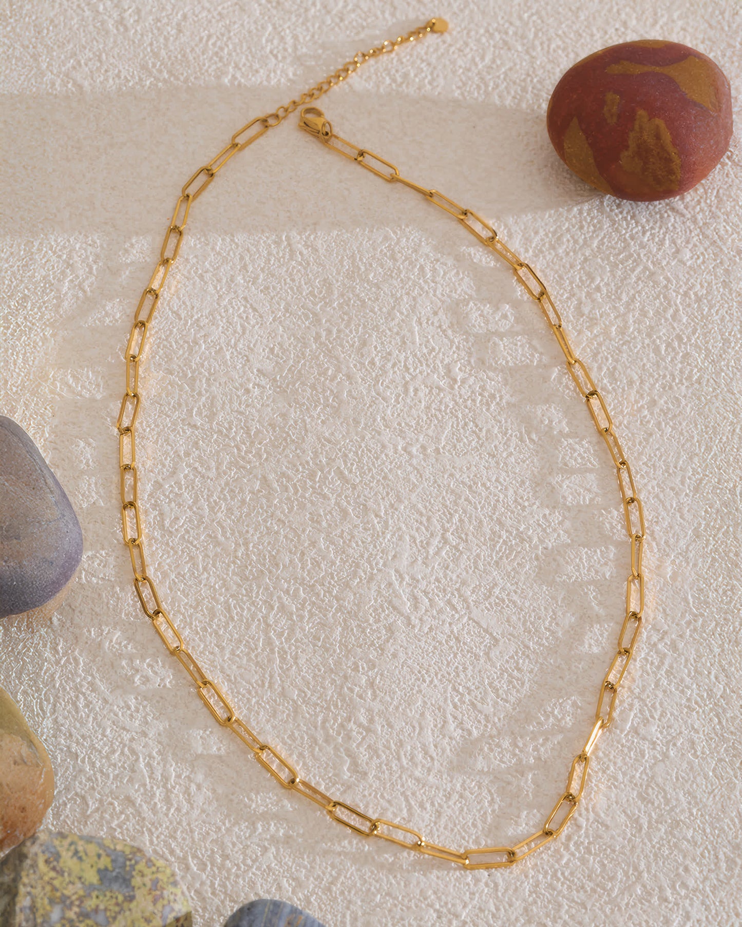 EMMA Paperclip Chain Necklace - Gold - Back View - Ohh Glam