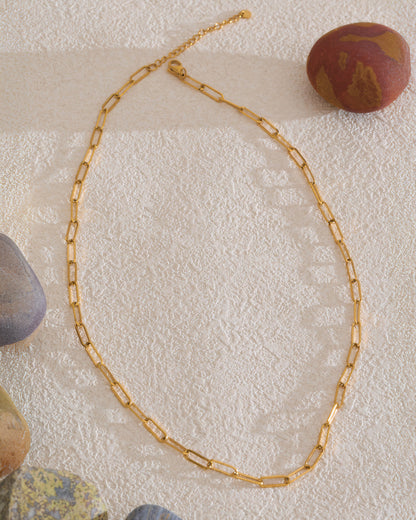 EMMA Paperclip Chain Necklace - Gold - Back View - Ohh Glam