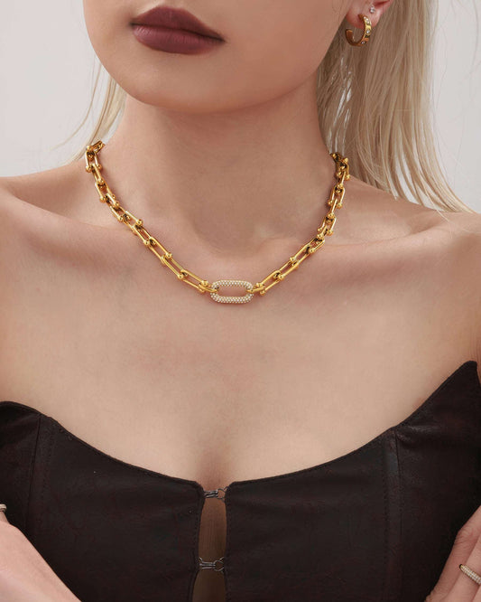 EMPIRE Crystal Link Necklace - Ohh Glam