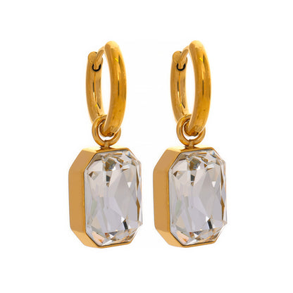 Emerald Drop Huggies - Gold - Additional View - Ohh Glam