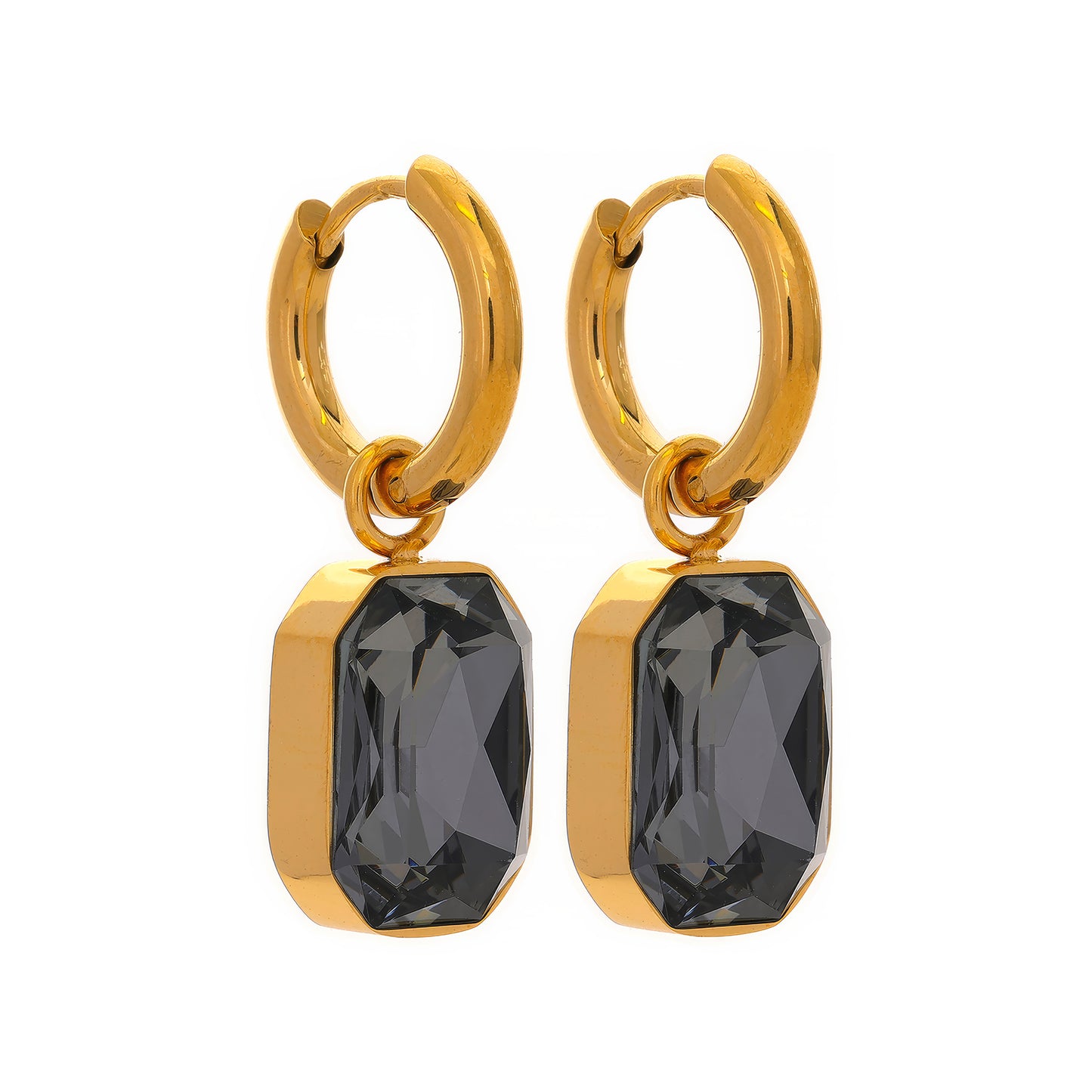 Emerald Drop Huggies - Gold - Additional View - Ohh Glam