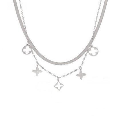 FLORA Layered Charm Necklace - Gold - Additional View - Ohh Glam