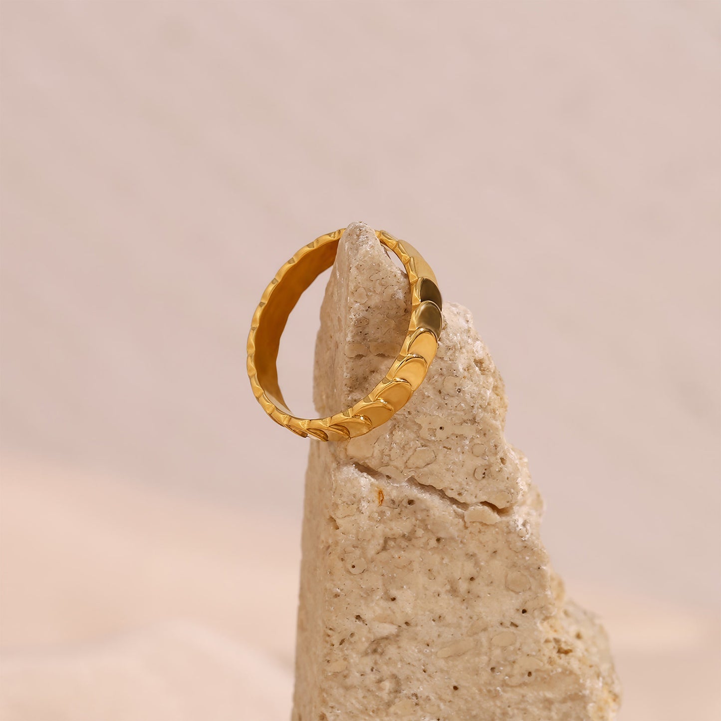 Fish Scale Band Ring - Gold - Additional View - Ohh Glam