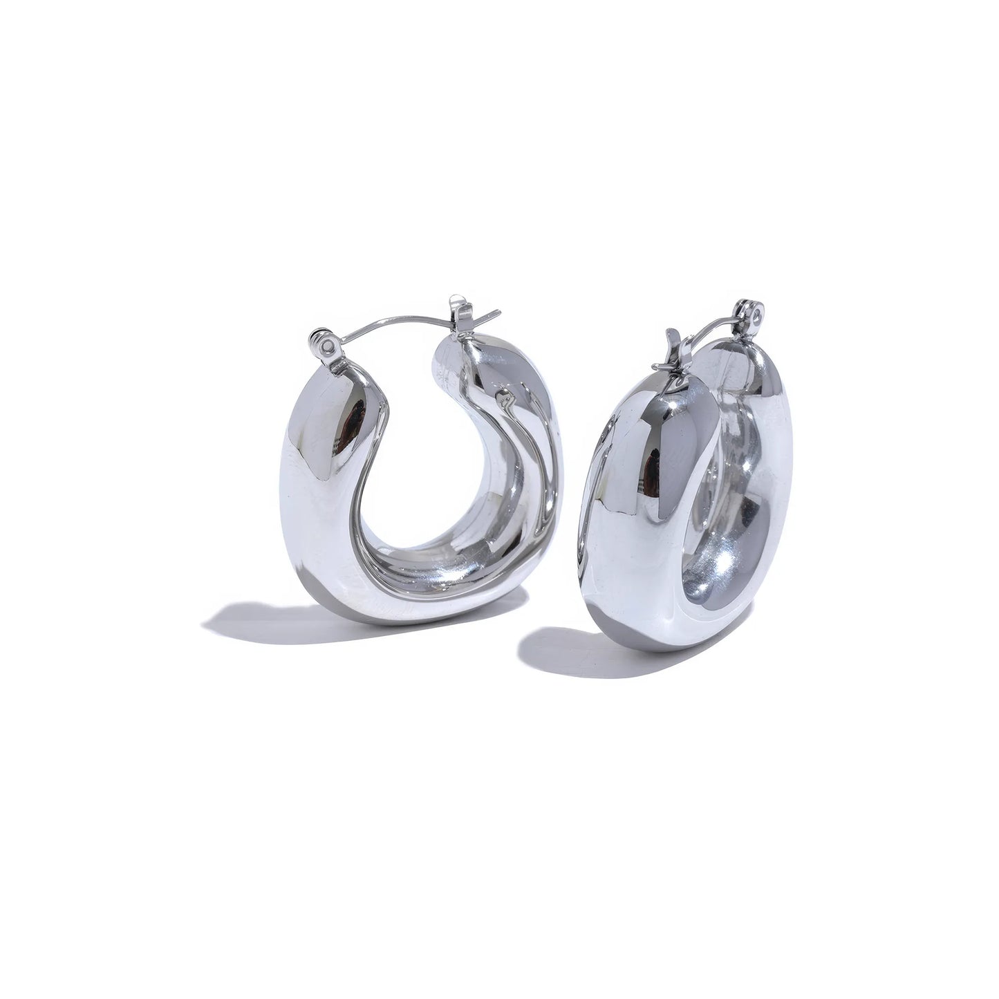 GLINT Chunky Hoops - Gold - Additional View - Ohh Glam